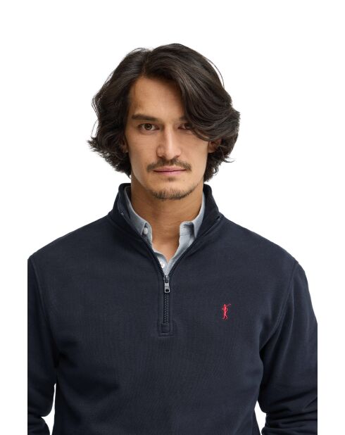 Felpa Albin in cotone blu