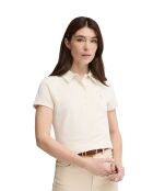 Aïcha ecrufarbenes Kurzarm-Poloshirt aus Baumwolle