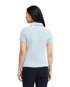 Andréa babyblaues Kurzarm-Poloshirt aus Baumwolle
