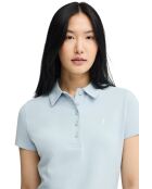 Andréa babyblaues Kurzarm-Poloshirt aus Baumwolle