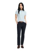 Andréa babyblaues Kurzarm-Poloshirt aus Baumwolle