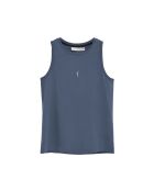 Canotta Léonie in cotone blu denim