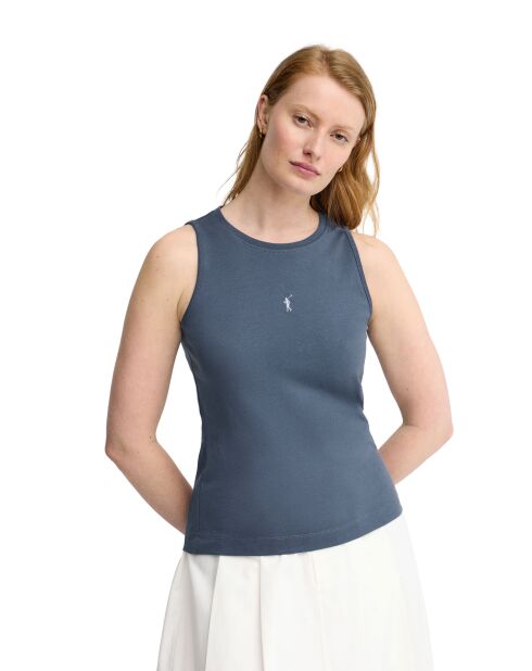 Canotta Léonie in cotone blu denim