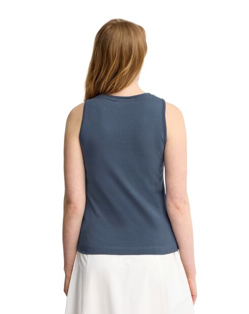 Canotta Léonie in cotone blu denim