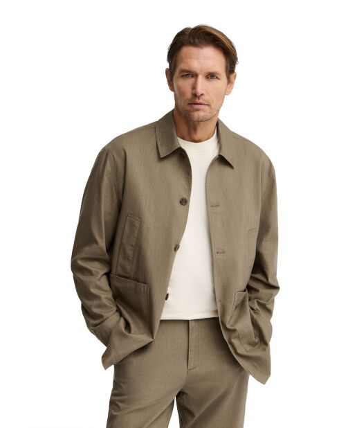Veste en lin mélangé Salvatore khaki