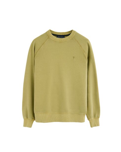 Felpa Casimir in cotone verde foglia