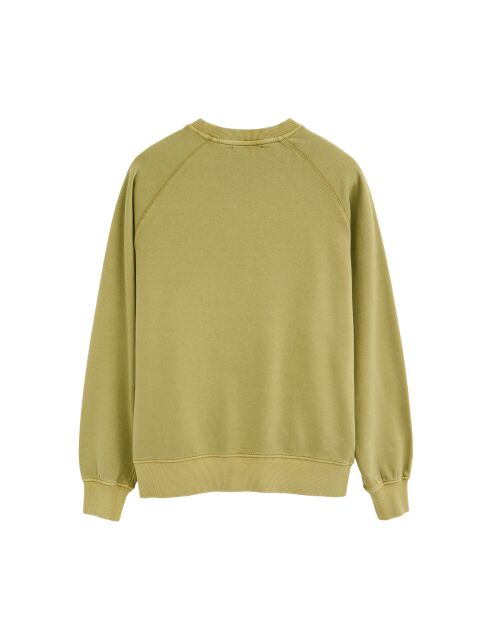 Felpa Casimir in cotone verde foglia