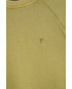 Felpa Casimir in cotone verde foglia