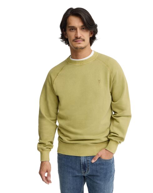 Felpa Casimir in cotone verde foglia
