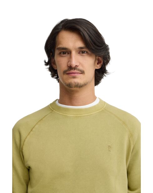 Felpa Casimir in cotone verde foglia