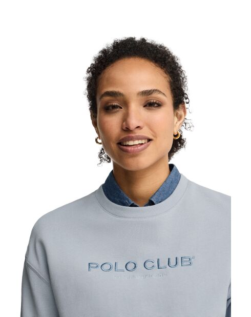 Blaues Baumwoll-Sweatshirt Perrine für Babys