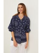 Marineblauw katoenen hemd Inaya
