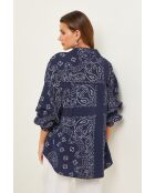Marineblauw katoenen hemd Inaya