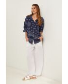 Marineblauw katoenen hemd Inaya