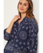 Marineblauw katoenen hemd Inaya