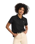 Zwarte katoenen polo met korte mouwen Caroline