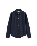 Donkerblauw katoenen shirt met lange mouwen Daniela