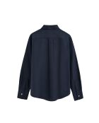 Donkerblauw katoenen shirt met lange mouwen Daniela