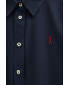 Donkerblauw katoenen shirt met lange mouwen Daniela
