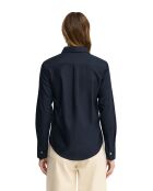 Donkerblauw katoenen shirt met lange mouwen Daniela
