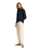 Donkerblauw katoenen shirt met lange mouwen Daniela