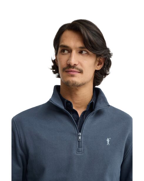 Felpa Arnaud in cotone blu denim
