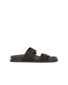 Bruine suède sandalen van Salomé