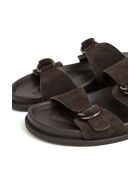 Bruine suède sandalen van Salomé