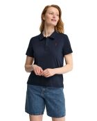 Marineblauwe katoenen polo met korte mouwen Cécile
