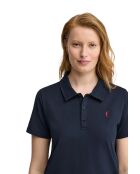 Marineblauwe katoenen polo met korte mouwen Cécile