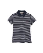 Aurore marineblauwe katoenen polo met korte mouwen