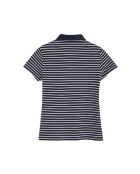 Aurore marineblauwe katoenen polo met korte mouwen