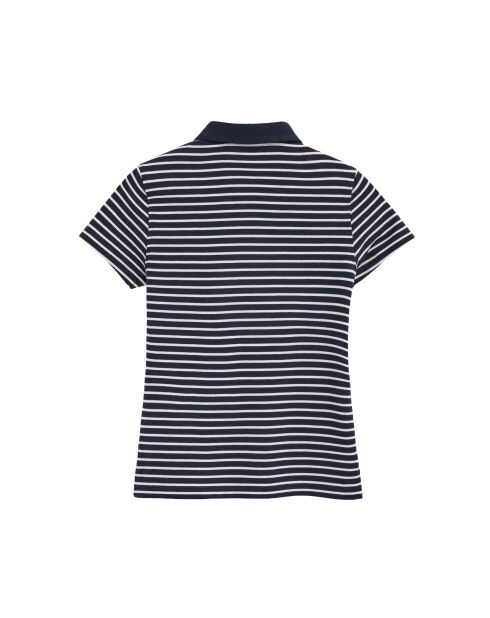 Aurore marineblauwe katoenen polo met korte mouwen