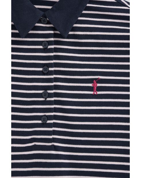 Aurore marineblauwe katoenen polo met korte mouwen