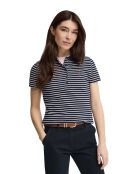 Aurore marineblauwe katoenen polo met korte mouwen