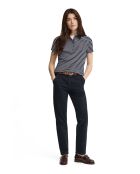 Aurore marineblauwe katoenen polo met korte mouwen