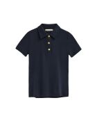 Marineblaues Kurzarm-Poloshirt Colette aus Baumwolle