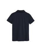Marineblaues Kurzarm-Poloshirt Colette aus Baumwolle