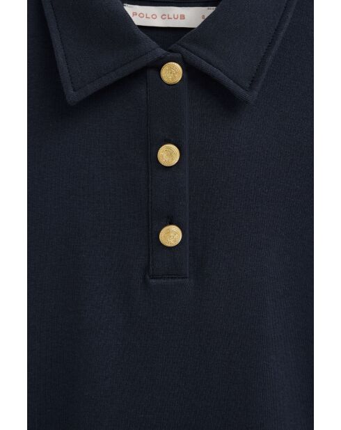 Marineblaues Kurzarm-Poloshirt Colette aus Baumwolle