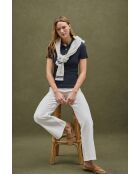 Marineblaues Kurzarm-Poloshirt Colette aus Baumwolle