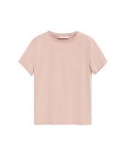 Geneviève lichtroze katoenen t-shirt met korte mouwen