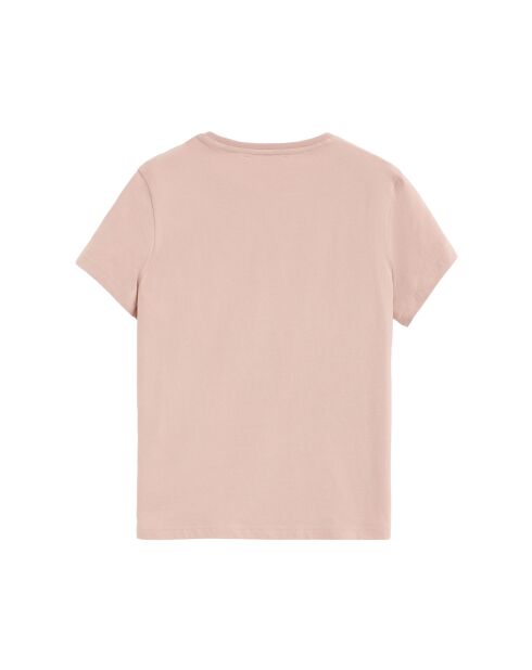 Geneviève lichtroze katoenen t-shirt met korte mouwen