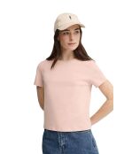 Geneviève lichtroze katoenen t-shirt met korte mouwen