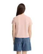 Geneviève lichtroze katoenen t-shirt met korte mouwen