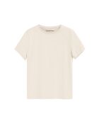 Hélène ecrufarbenes Kurzarm-T-Shirt aus Baumwolle