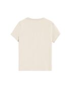 Hélène ecrufarbenes Kurzarm-T-Shirt aus Baumwolle