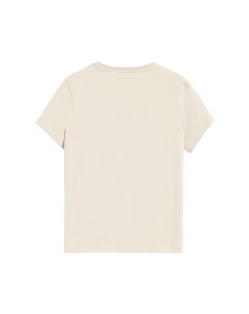 Hélène ecrufarbenes Kurzarm-T-Shirt aus Baumwolle