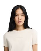 Hélène ecrufarbenes Kurzarm-T-Shirt aus Baumwolle