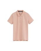 Anne Kurzarm-Poloshirt aus Baumwolle in Hellrosa