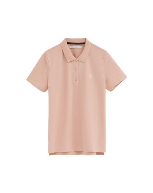 Anne Kurzarm-Poloshirt aus Baumwolle in Hellrosa